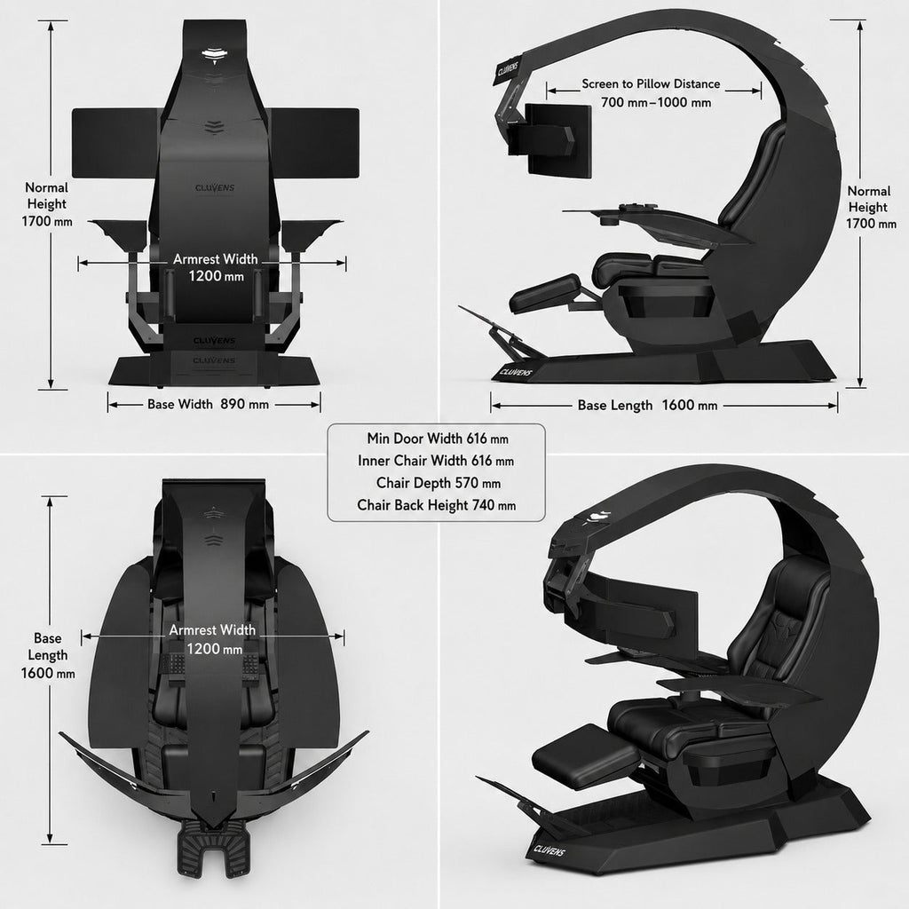 Supernova Zero-Gravity Futuristic Cockpit Gaming Workstation